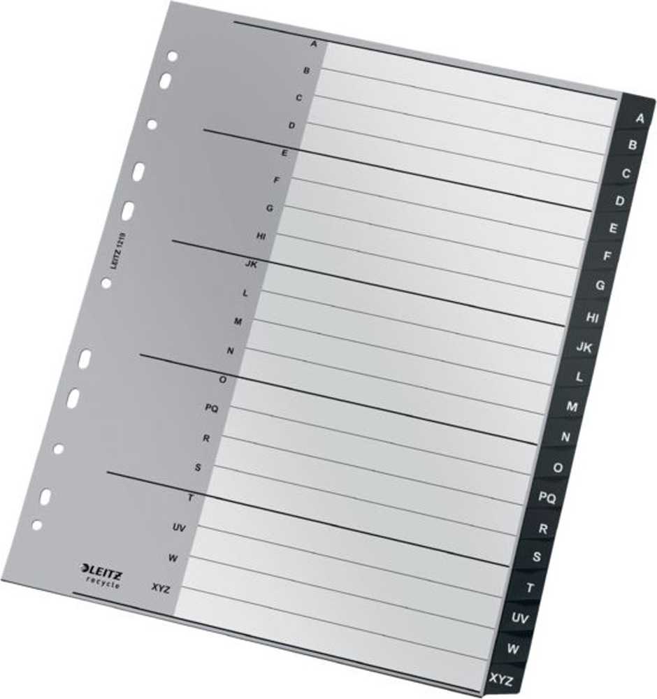 Indeks A4 PP juoda A-Z(int) 20cz. Leitz