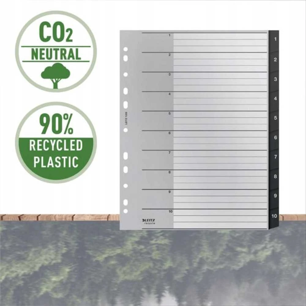 Leitz Recycle Dividers* 1 - 10, A4, PP, juoda 12080000