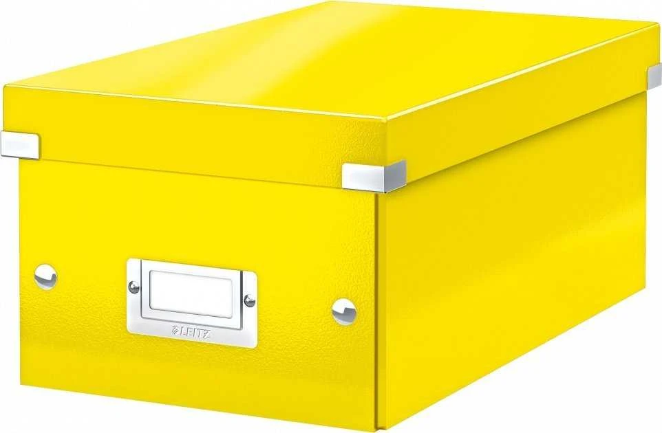 Geltona Leitz Click&Store daiktadėžė su etikete