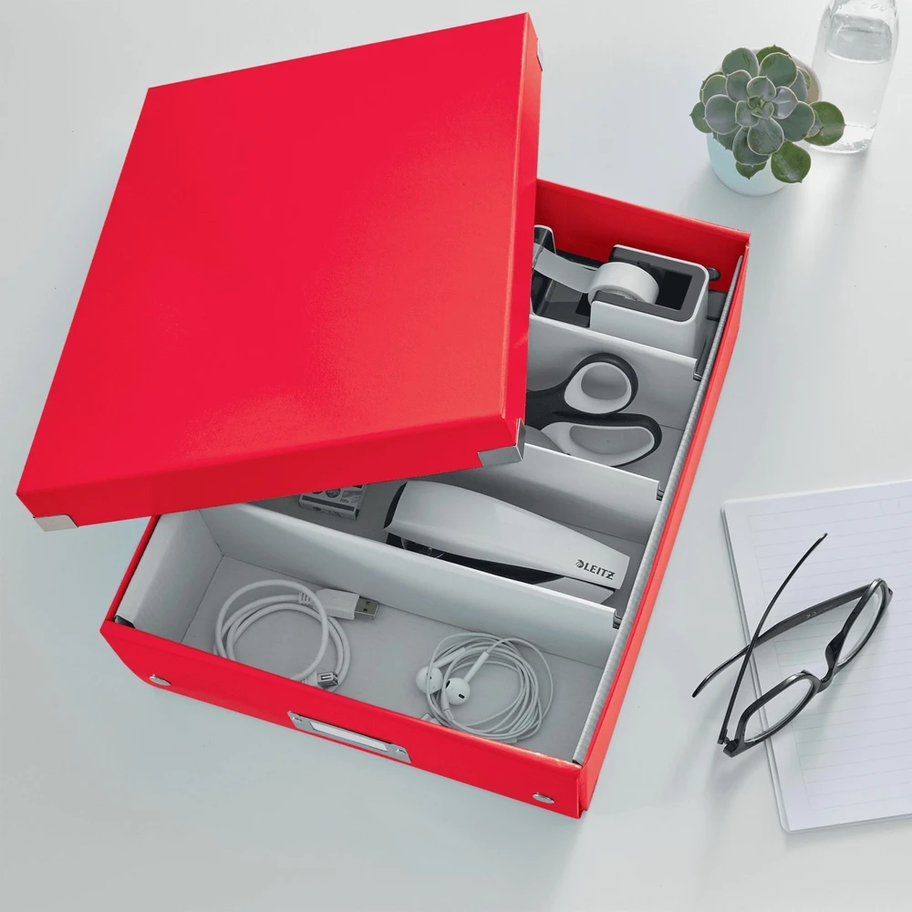 PUDŁO Z PRZEGRÓDKAMI LEITZ CS A4 red