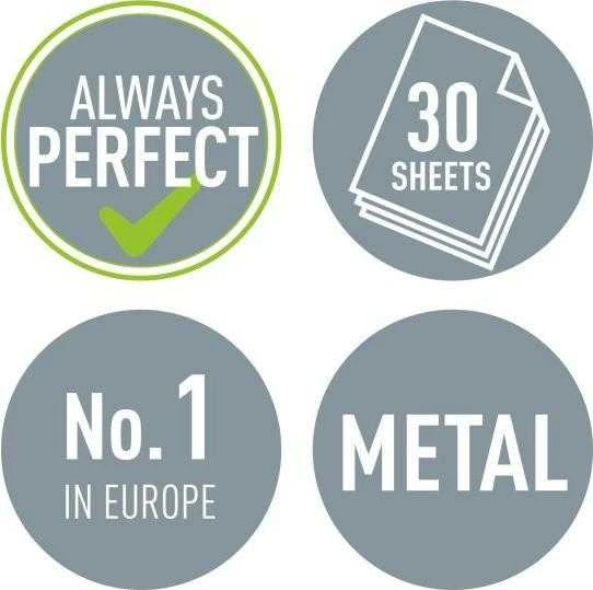 Leitz segtuvas Leitz didelių metalinių skylių perforatorius, juoda, 10 metų garantija, 30 lapų 50081095