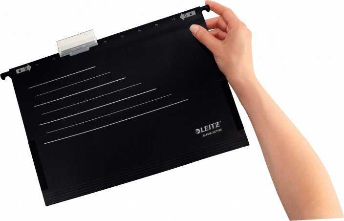 Leitz Alpha Active juodas 5 pusių portfelis