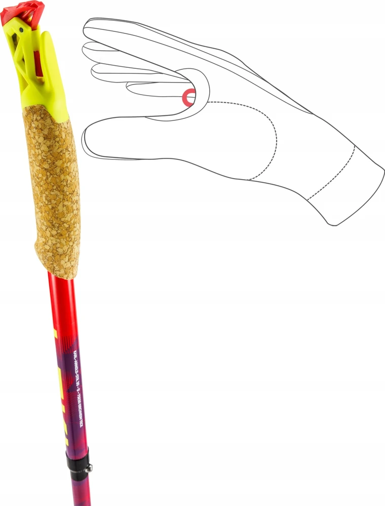 LEKI TRL Ultratrail FX One žygio lazdos, 125 cm, raudonos