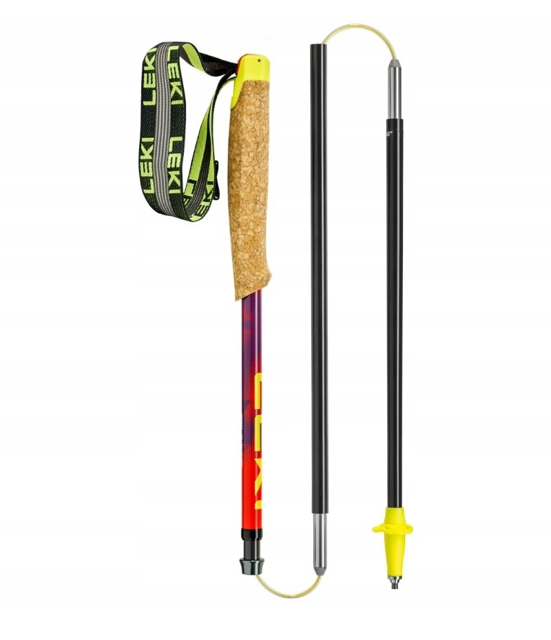 Anglies pluošto lazdos Leki Neotrail Pro FX.ONE Superlite - raudona/violetinė, dydis: 120 cm
