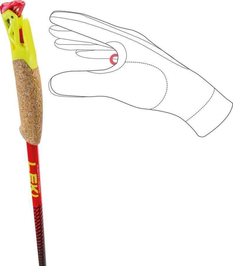 Leki LEKI STICKS TRL Vertikali K raudona-geltona 140