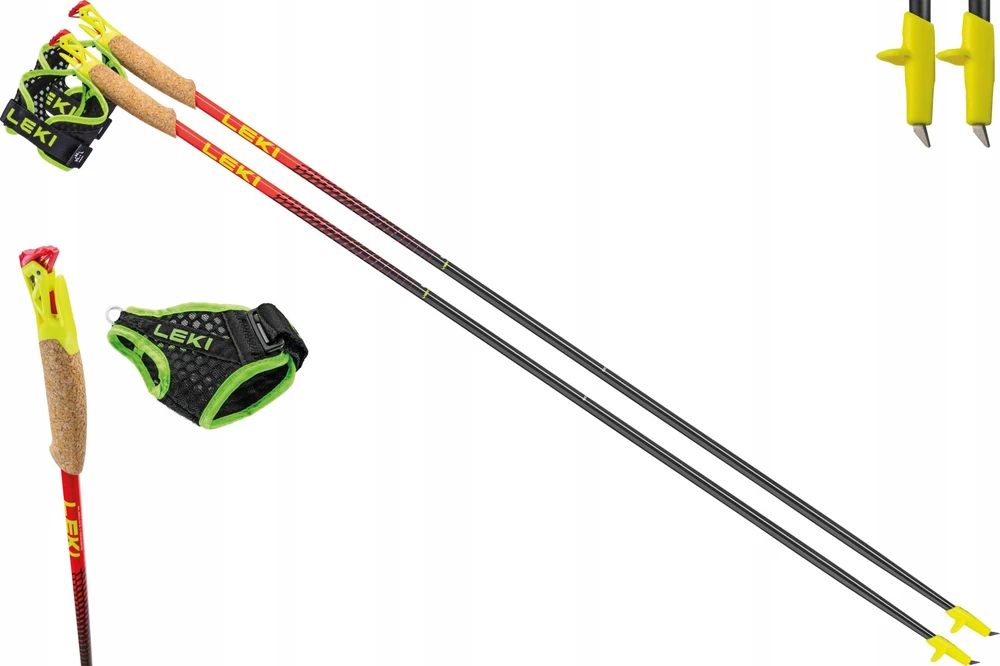 Leki LEKI STICKS TRL Vertikali K raudonai geltona 135