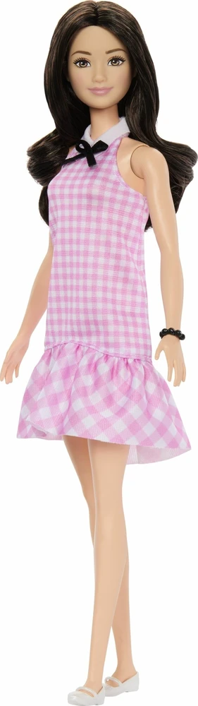 Mattel BARBIE madistė rožine languota suknele (HRH21)