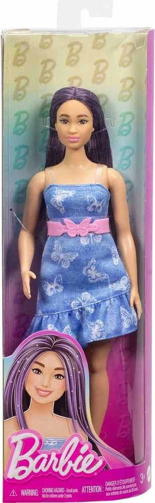 Barbie Barbė - Fashionista lėlė, džinsinė drugelio suknelė (HyT89)