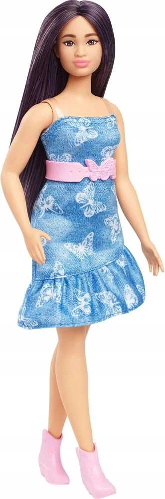Barbie Barbė - Fashionista lėlė, džinsinė drugelio suknelė (HyT89)