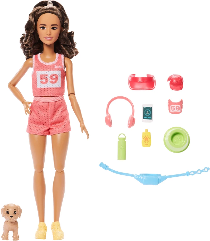 Mattel Barbie bėgikė lėlė + šuo JNM28