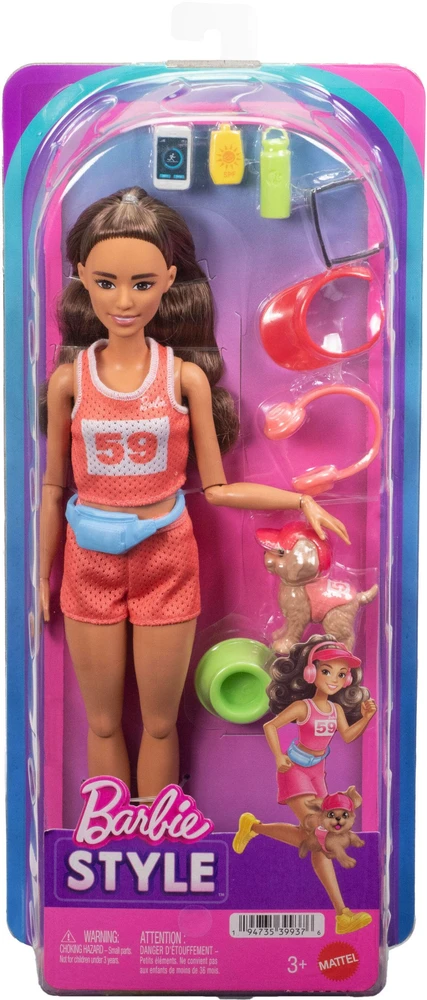 Mattel Barbie bėgikė lėlė + šuo JNM28