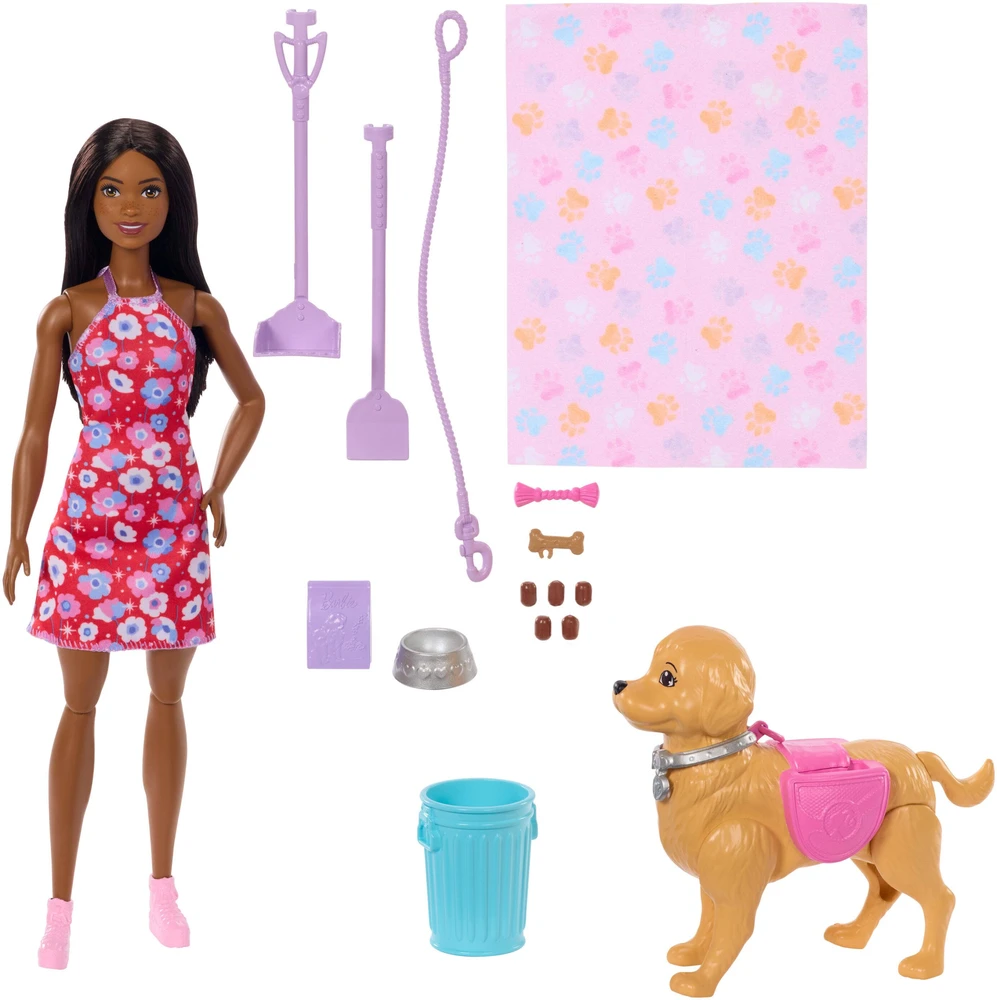 Mattel Lėlė Barbie su šuniuku ir šepetėliu