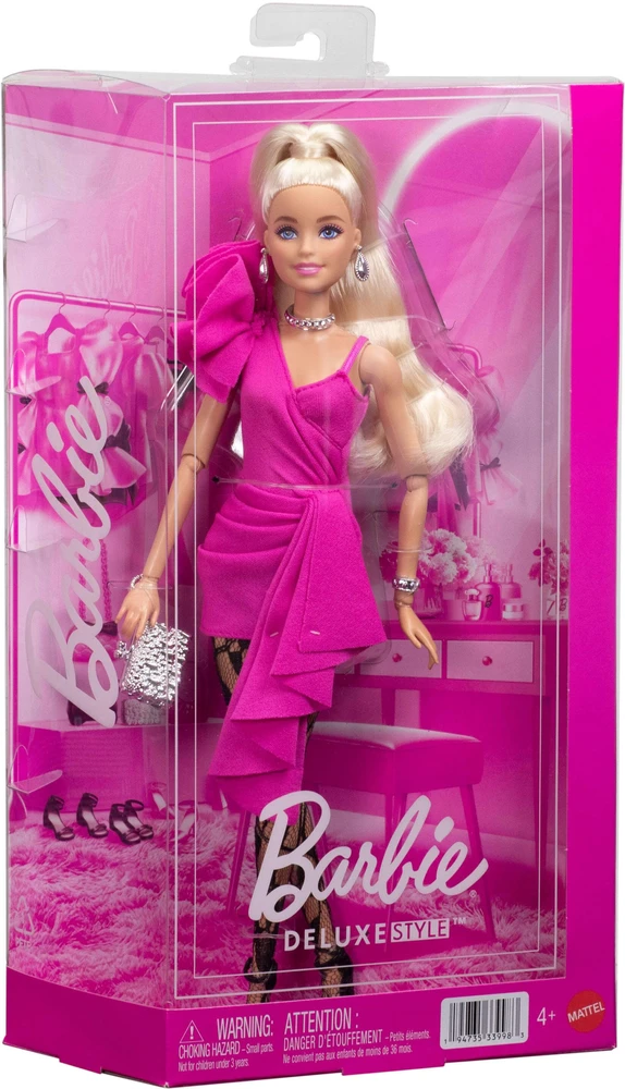 Mattel BARBIE DELUXE FASHIONISTAS mados lėlė rožine suknele (JJN73)