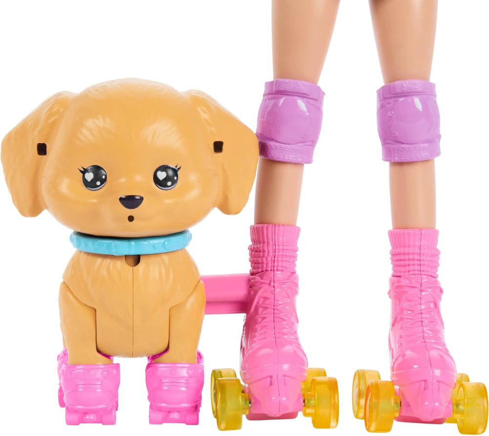Mattel Lėlė Barbie su riedučiais ir šuniuku