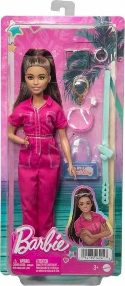 Mattel Lėlė Barbie su rožiniu kombinezonu HPL76