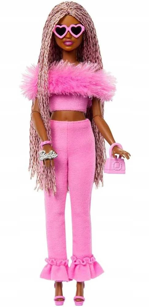 Mattel BARBIE DELUXE FASHIONISTAS lėlė rožiniu kostiumu (HYV28)