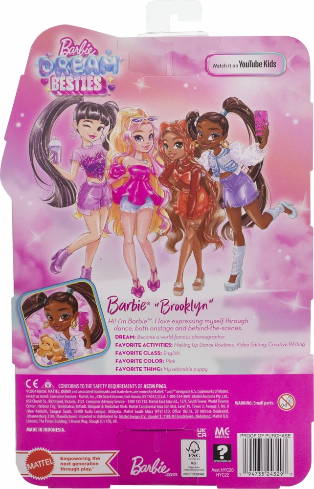 Mattel „Barbie Dream Besties“ lėlė Brooklyn