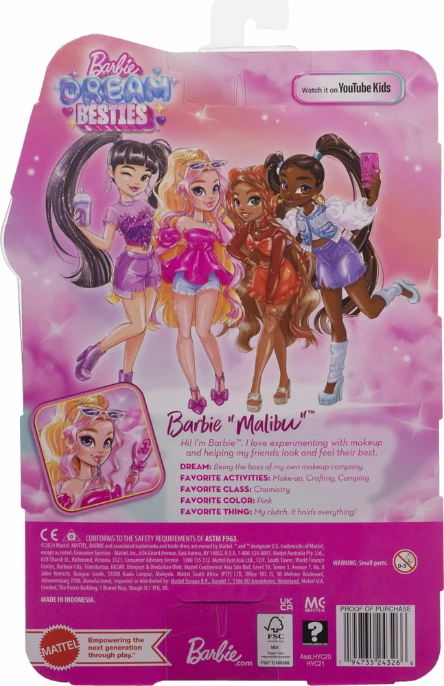 Mattel „Barbie Dream Besties“ lėlė Malibu