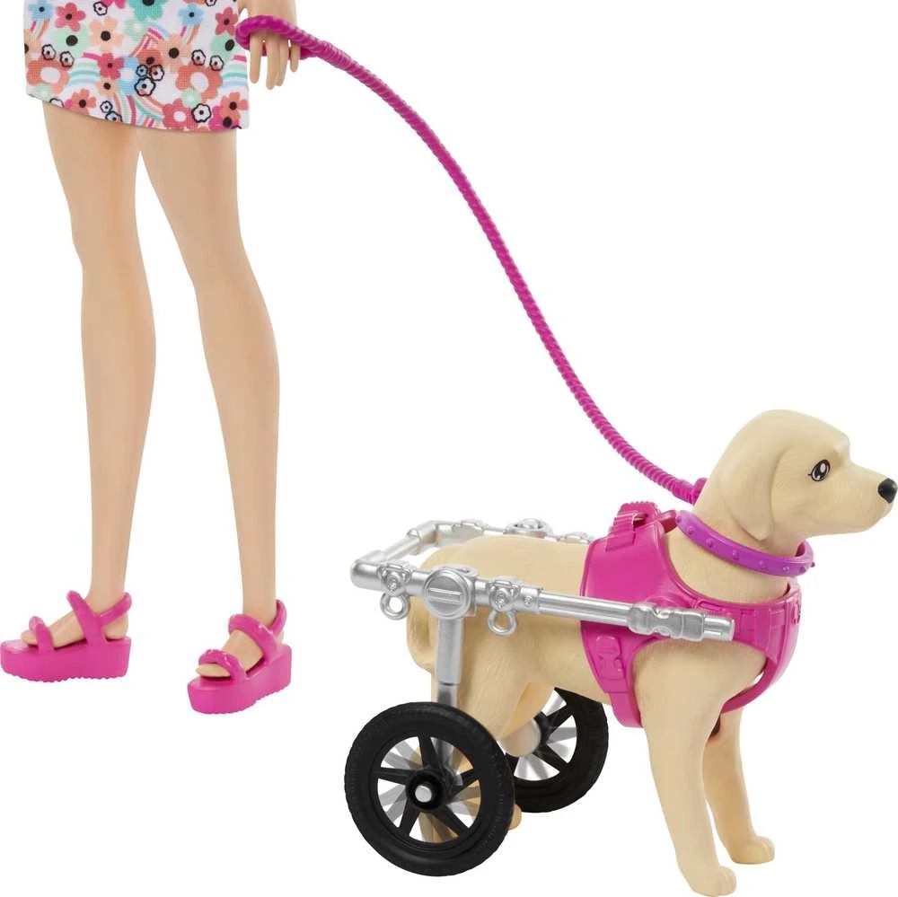 Lėlė Barbie HTK37 Walk and Wheel Pet Playset