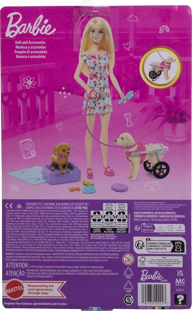 Lėlė Barbie HTK37 Walk and Wheel Pet Playset
