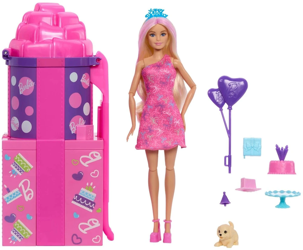 Mattel Lėlė Barbie gimtadienio vakarėlio rinkinys su čiuožykla