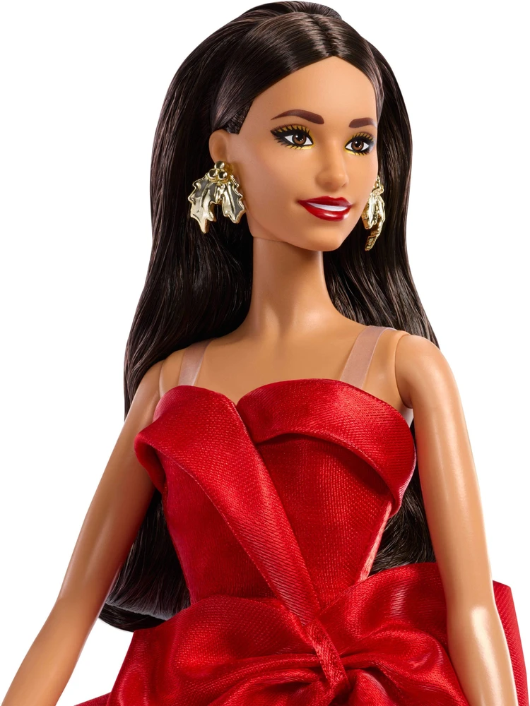 Mattel Barbie Signature 2026 kolekcinė šventinė lėlė šviesiaplaukė rudais plaukais raudonoje suknelėje 6+