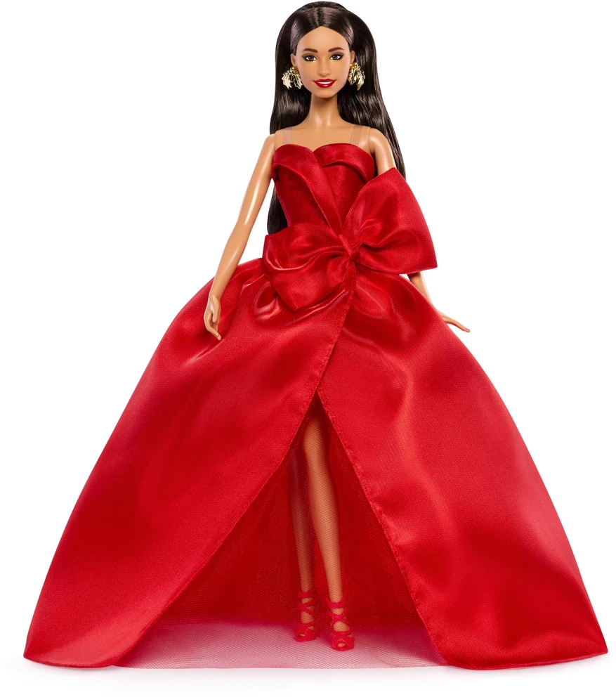 Mattel Barbie Signature 2026 kolekcinė šventinė lėlė šviesiaplaukė rudais plaukais raudonoje suknelėje 6+