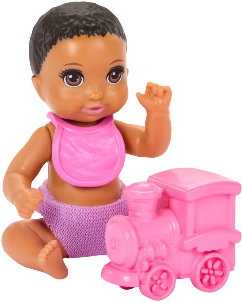 Mattel Barbie Babysitter Skipper lėlės rinkinys su kūdikiu ir maitinimo kėdute