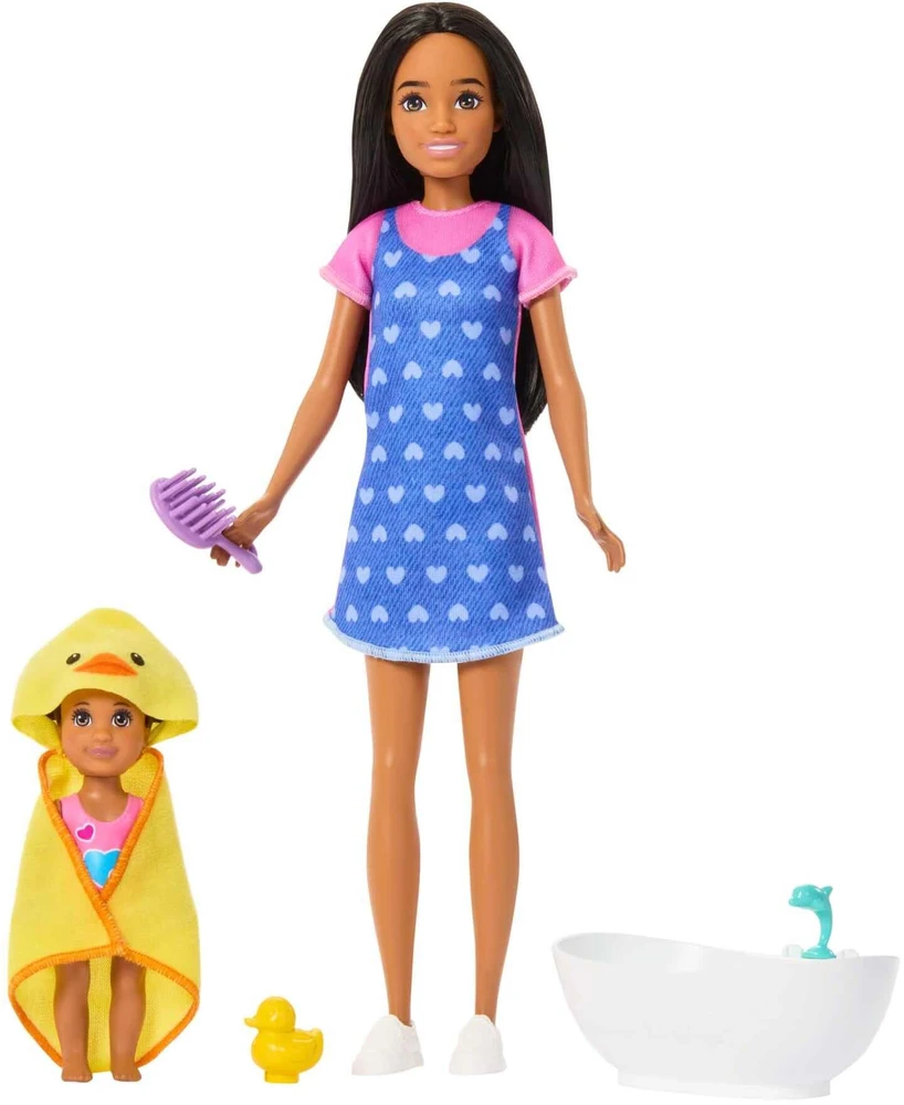 Mattel Barbie Skipper Babysitter lėlės rinkinys su kūdikiu ir vonia