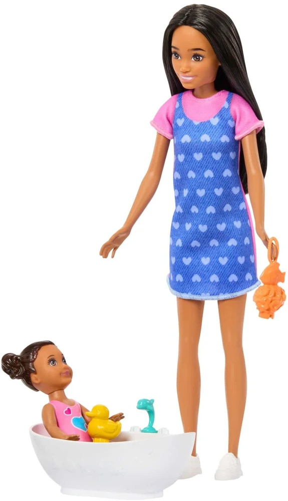 Mattel Barbie Skipper Babysitter lėlės rinkinys su kūdikiu ir vonia