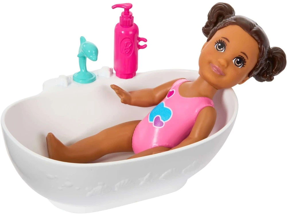 Mattel Barbie Skipper Babysitter lėlės rinkinys su kūdikiu ir vonia