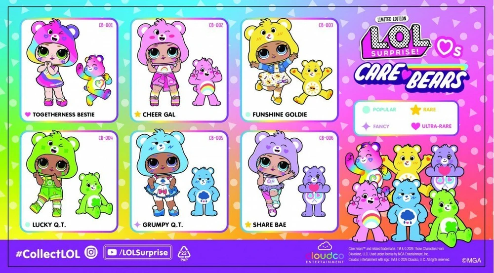 MGA L.O.L. Surprise Loves Care Bears Tots lėlytė 542704-EUC