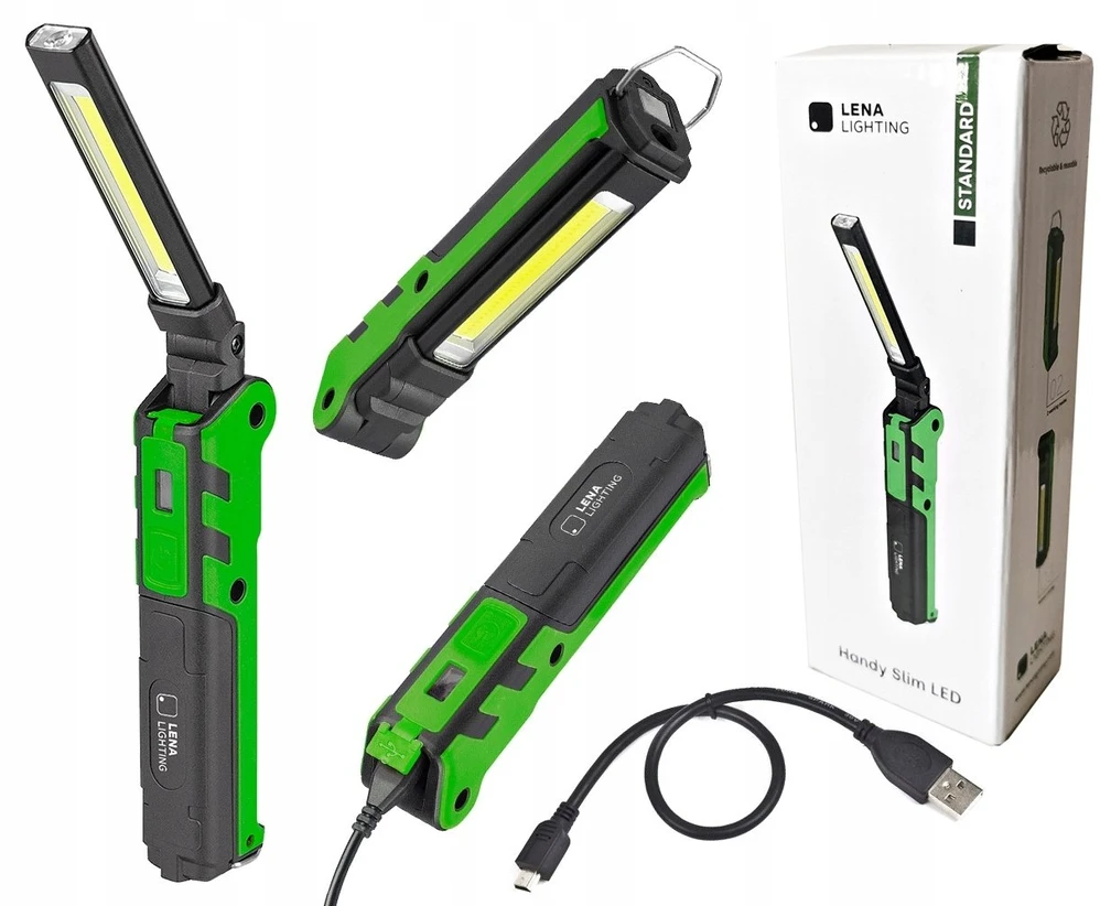 Lena Lighting Įkraunamas dirbtuvių žibintuvėlis HANDY SLIM LED 5W COB LED 360lm 608698