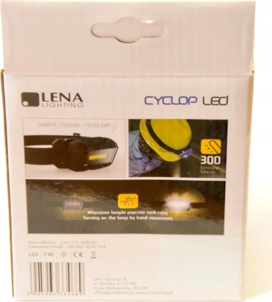 „LenaLighting“ įkraunamas galvos žibintas, 300 lm, „Cyclop LED“, „Lena Lighting“ [334689]