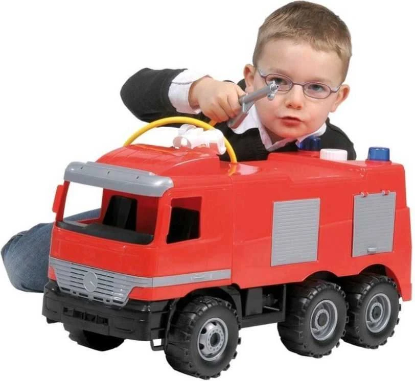 Gaisrinė mašina Lena Mercedes Actros, 64 cm (išlaiko 50 kg apkrovą)