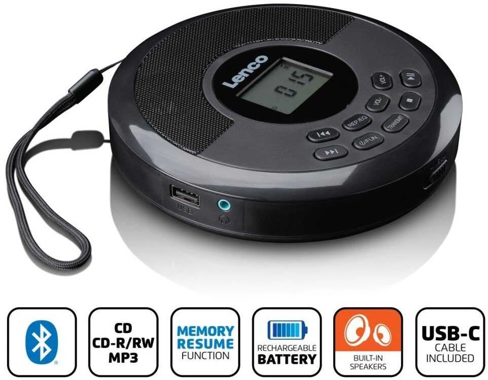 Lenco CD-Player CD-340BK juodas