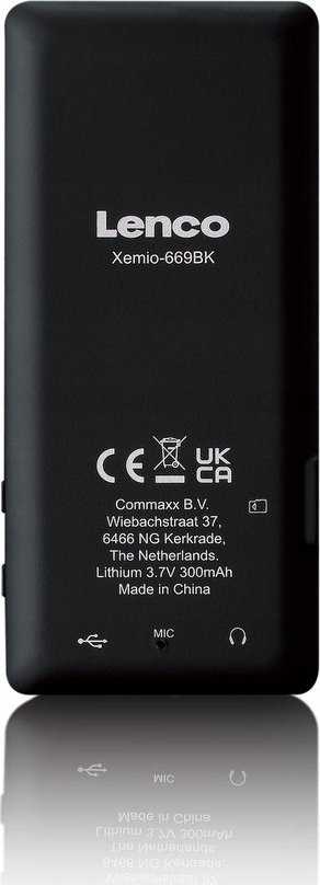 Lenco Xemio-669BK MP4 grotuvas su dużym wyświetlaczem Akku 8GB pilka