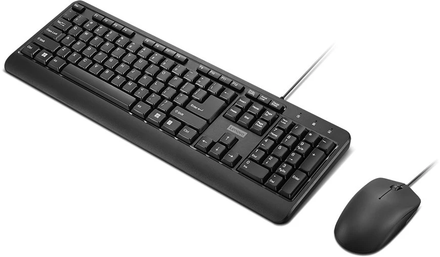 Klaviatūra ir pelė Lenovo 160 Klaviatūra Dołączona Myszka USB US English Juodas