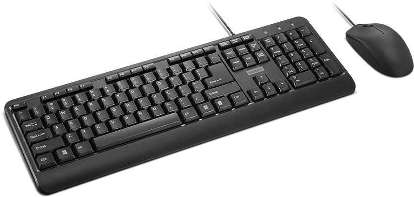 Klaviatūra ir pelė Lenovo 160 Klaviatūra Dołączona Myszka USB US English Juodas