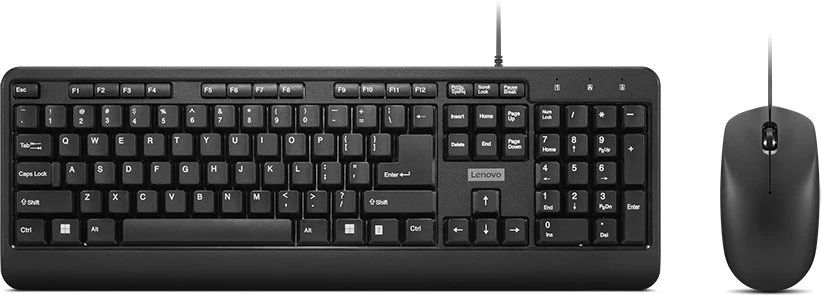 Klaviatūra ir pelė Lenovo 160 Klaviatūra Dołączona Myszka USB US English Juodas