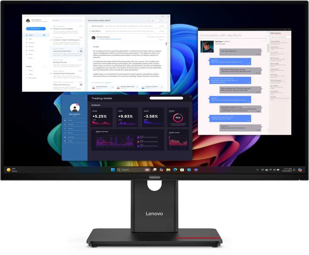 Monitorius Lenovo | ThinkVision T27UD-40 | 27 " | IPS | 16:9 | 60 Hz | 4 ms | 3840 x 2160 pikselių | 350 cd/m² | HDMI jungtys quantity 1 | Eclipse Juodas | Garantija 36 mėn.