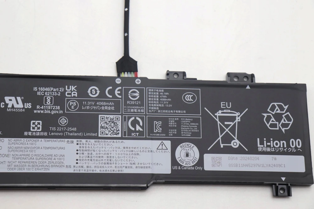 47 Wh 3 celių ličio jonų akumuliatorius, skirtas Lenovo nešiojamiesiems kompiuteriams