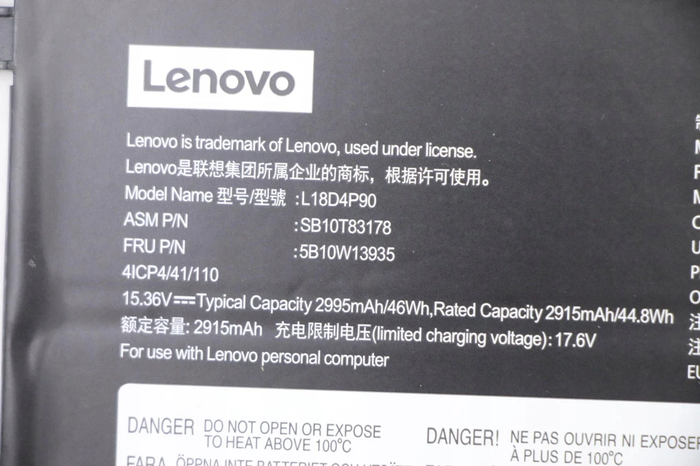 47 Wh 3 celių ličio jonų akumuliatorius, skirtas Lenovo nešiojamiesiems kompiuteriams