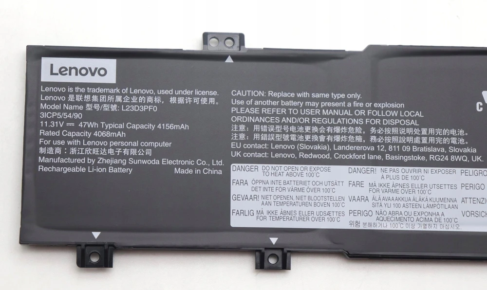 47 Wh 3 celių ličio jonų akumuliatorius, skirtas Lenovo nešiojamiesiems kompiuteriams