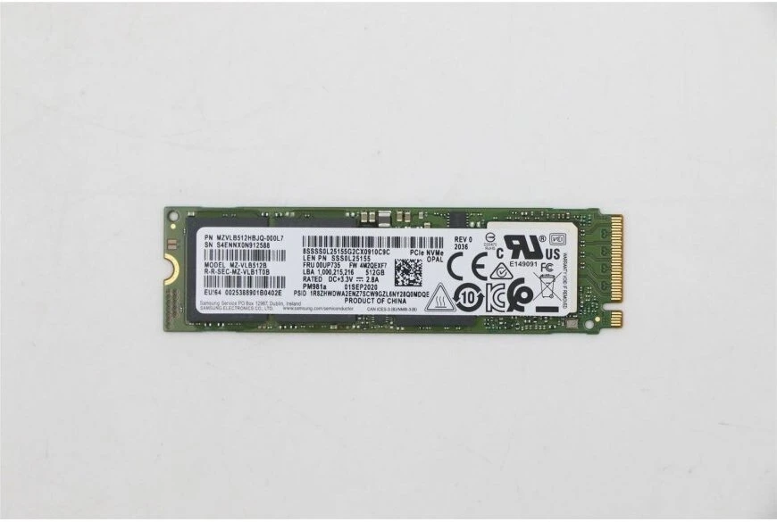 Lenovo 512 GB M.2 2280 PCIe 3.0 x4 SSD