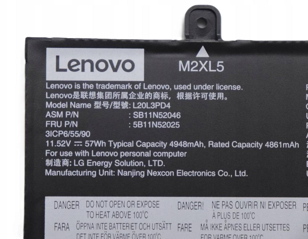 Bateria Lenovo 57Wh 3-cell lithium-ion