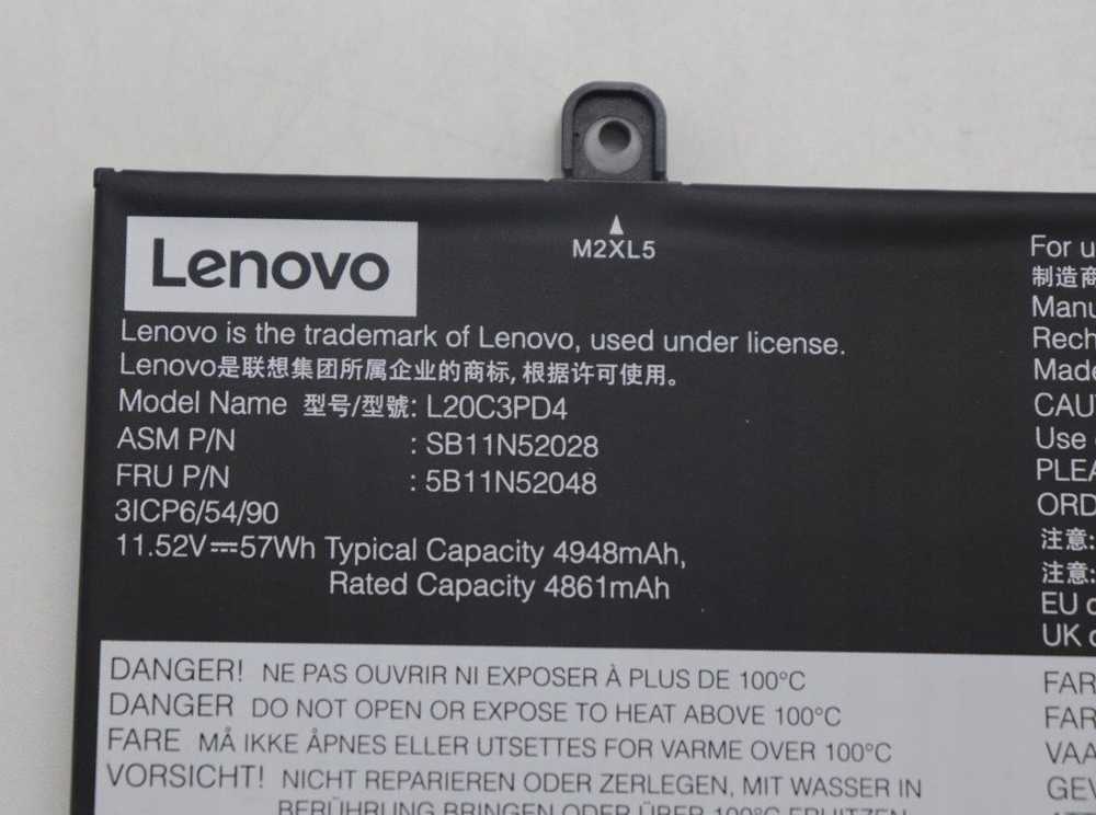 „Lenovo“ 57 Wh 3 celių ličio jonų baterija, 11,52 V