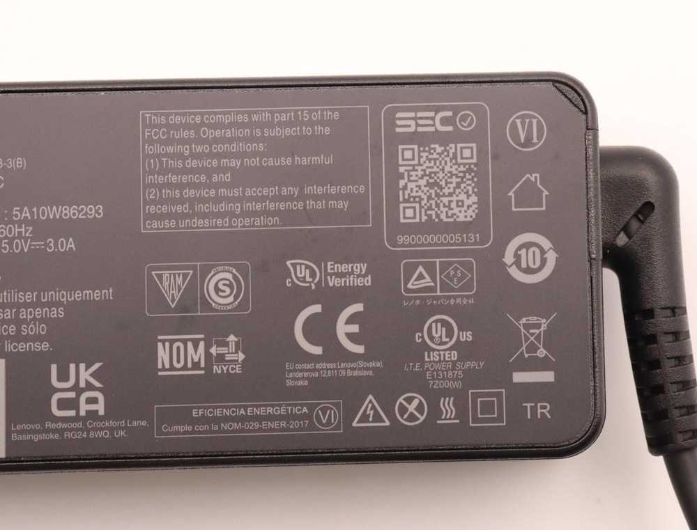 Nešiojamojo kompiuterio maitinimo adapteris Lenovo 45 W, (5A10W86293)