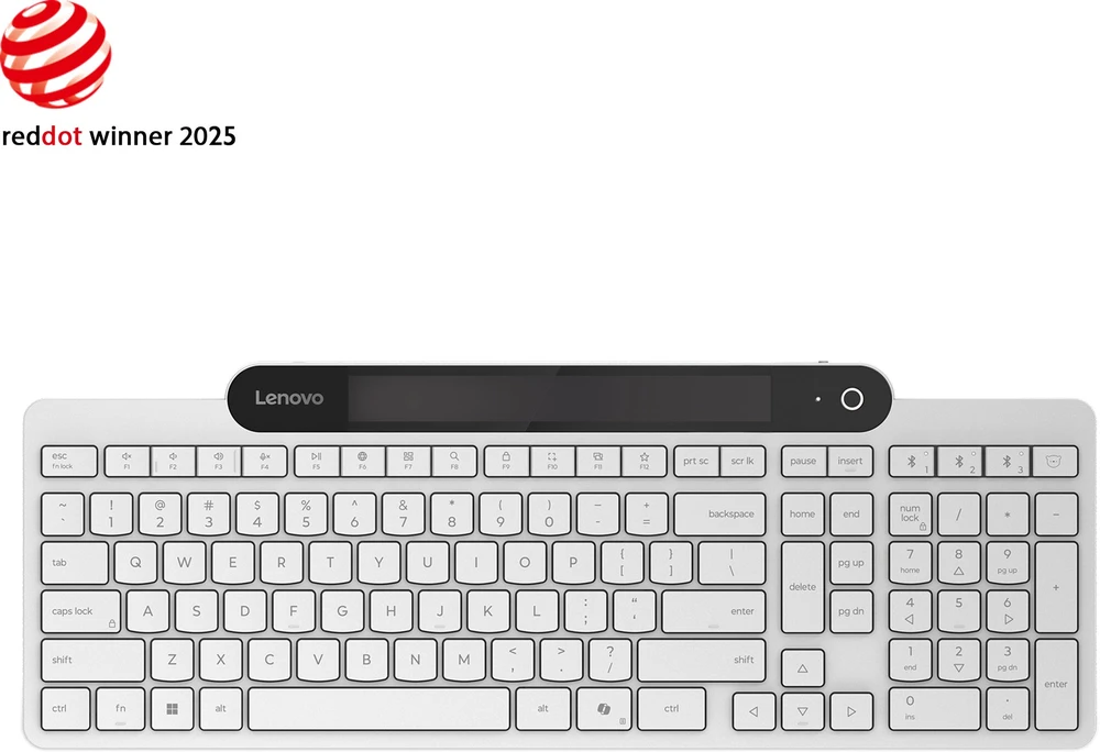 Lenovo 800 Self-Charging Bluetooth Klaviatūra-US English | Klaviatūra | Bluetooth | US English | Baltas