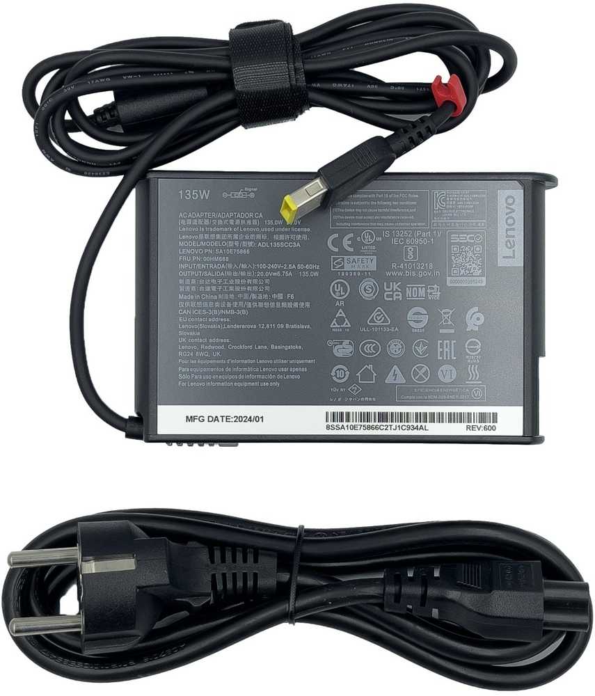 Nešiojamojo kompiuterio maitinimo adapteris Lenovo Lenovo AC Adapteris Slim 135W 20VDC 3P (FRU00HM686)